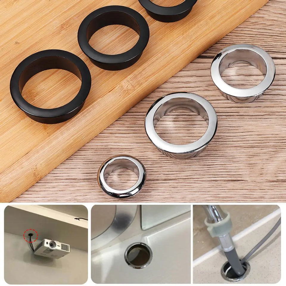 Computer Desk Cable Grommets Wire Hole Cover Cabinet Vent Decorative Ring Cable Outlet Port Furniture Hardware Desk Organizer