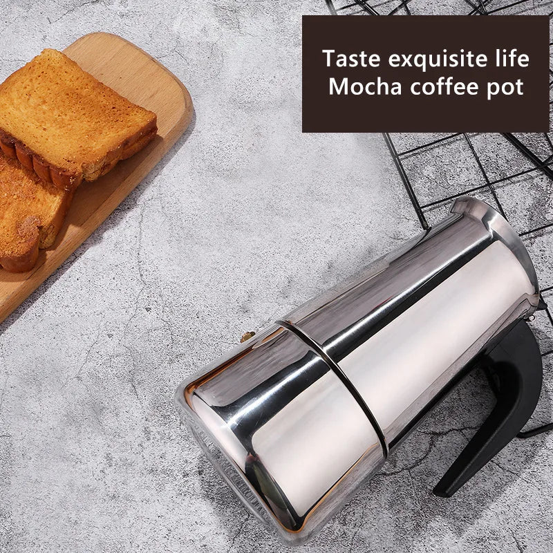 2/4/6/9 Cup Mocha Pot Coffee Machine Espresso Cup Electric Coffee Machine Latte Percolator Stove Mocha Coffee Machine