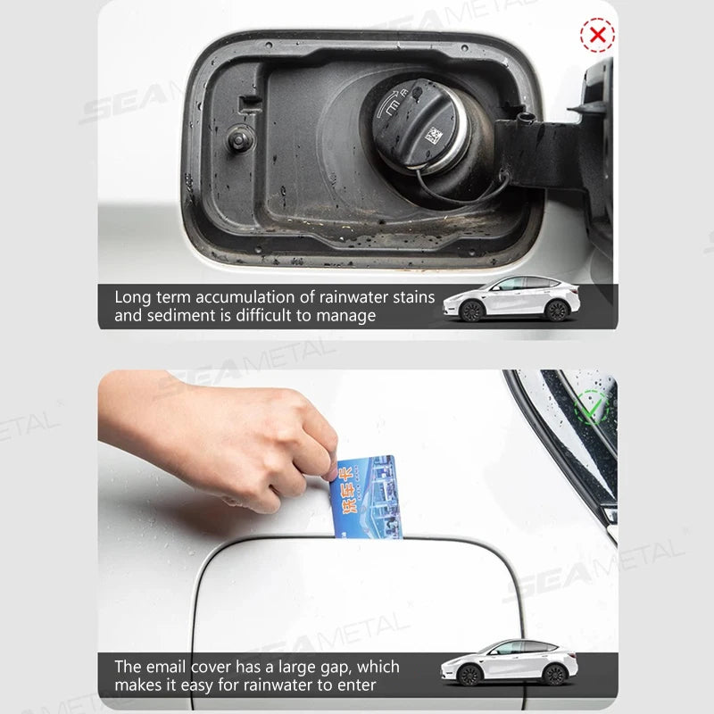 SEAMETAL Car Fuel Cap Seal Strip Waterproof Dust-Protection Gas Cap Rubber Sealing Gap Filler Self Adhesive Weather Stripping