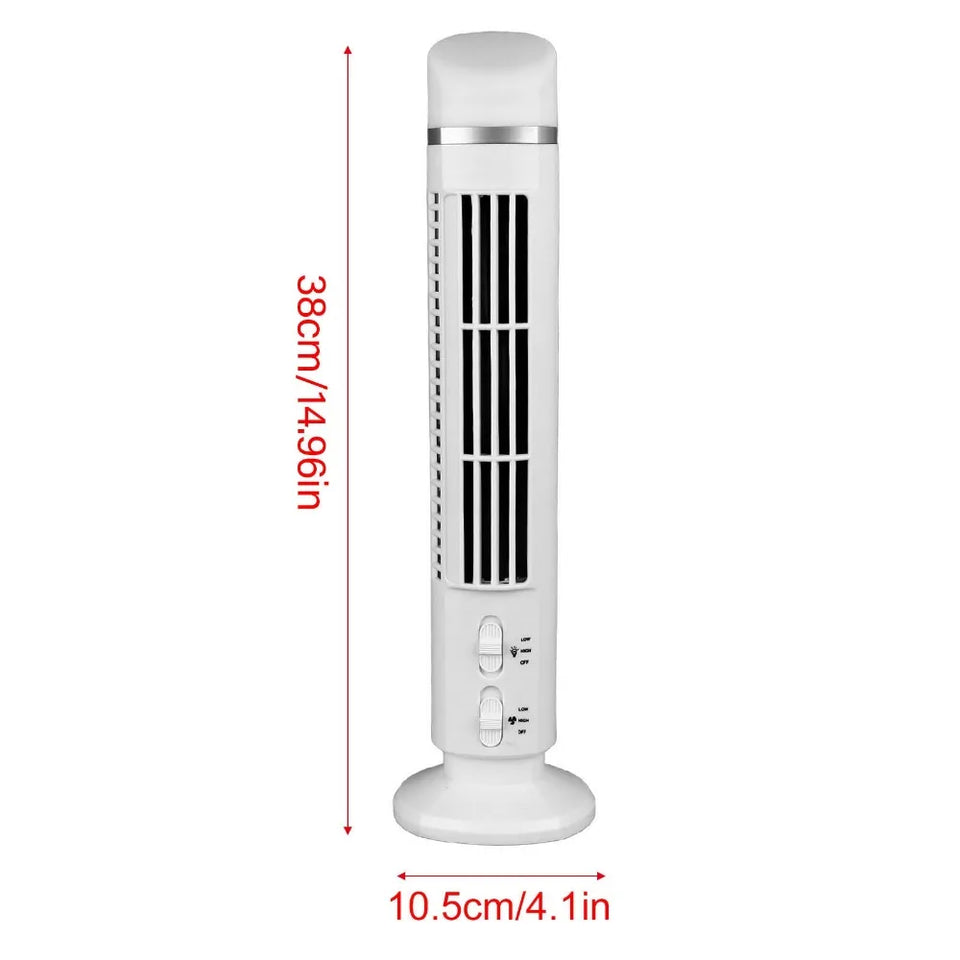 Bladeless Tower Fan Portable USB Desk Fan with Light for Home Bedroom Office