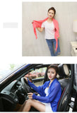 Summer Multi-functional Sunscreen Shawl Women's Long-sleeved Loose Light Breathable Anti-UV Pleated Chiffon Scarf Driving Sleeve