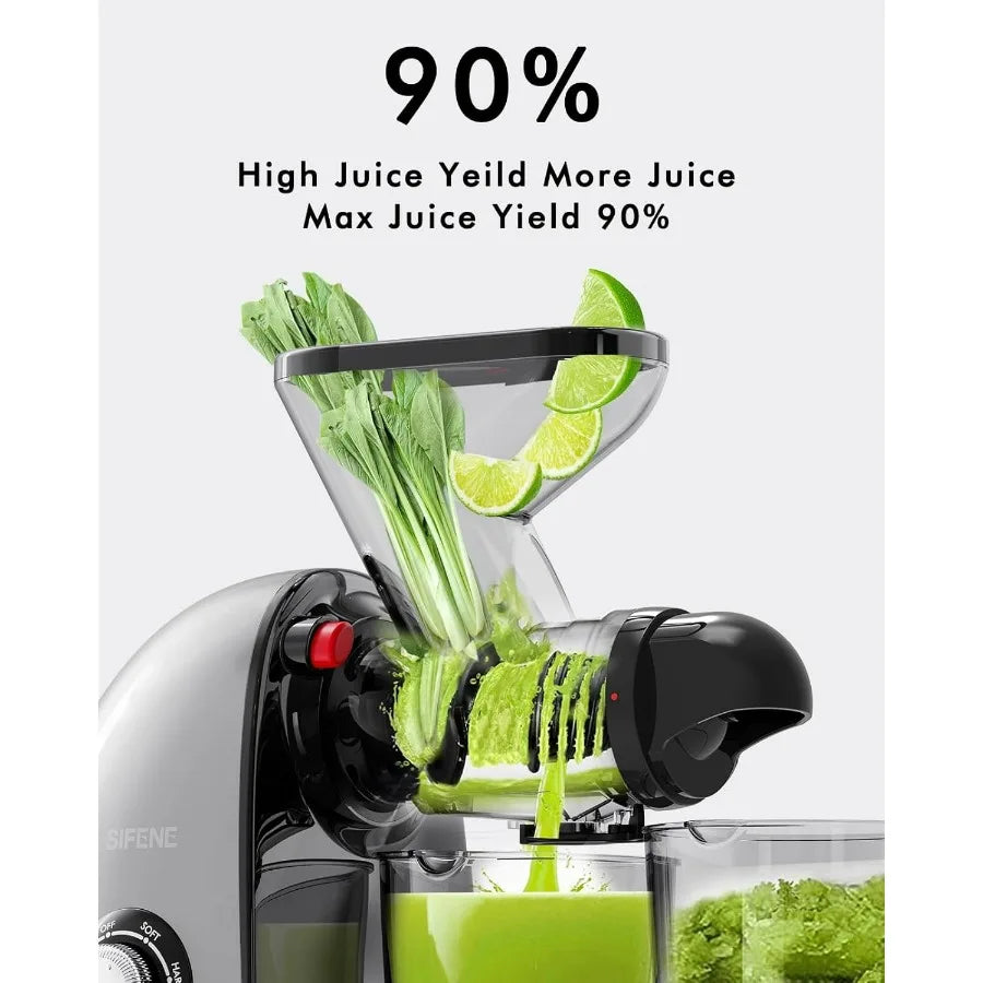 Cold Press Juicer with Dual Feed Chute – Juicer for Fruit & Vegetables, BPA-Free, Quiet Motor, Easy Cleaning, Anti-Clog System,