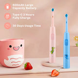 Smart Rotating Timing Electric Toothbrush, Rechargeable Rotary Toothbrush with 4 Heads, 5 Modes Setting Teeth Whitening Oral Car