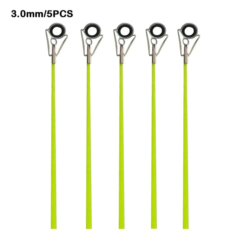5pcs 40cm Fishing Rod Tip Retractable Carbon Fiber Fiberglass Fishing Pole with Top Ring Boat/Raft Rod Tip Spare Tail Fiberglass