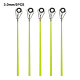 5pcs 40cm Fishing Rod Tip Retractable Carbon Fiber Fiberglass Fishing Pole with Top Ring Boat/Raft Rod Tip Spare Tail Fiberglass