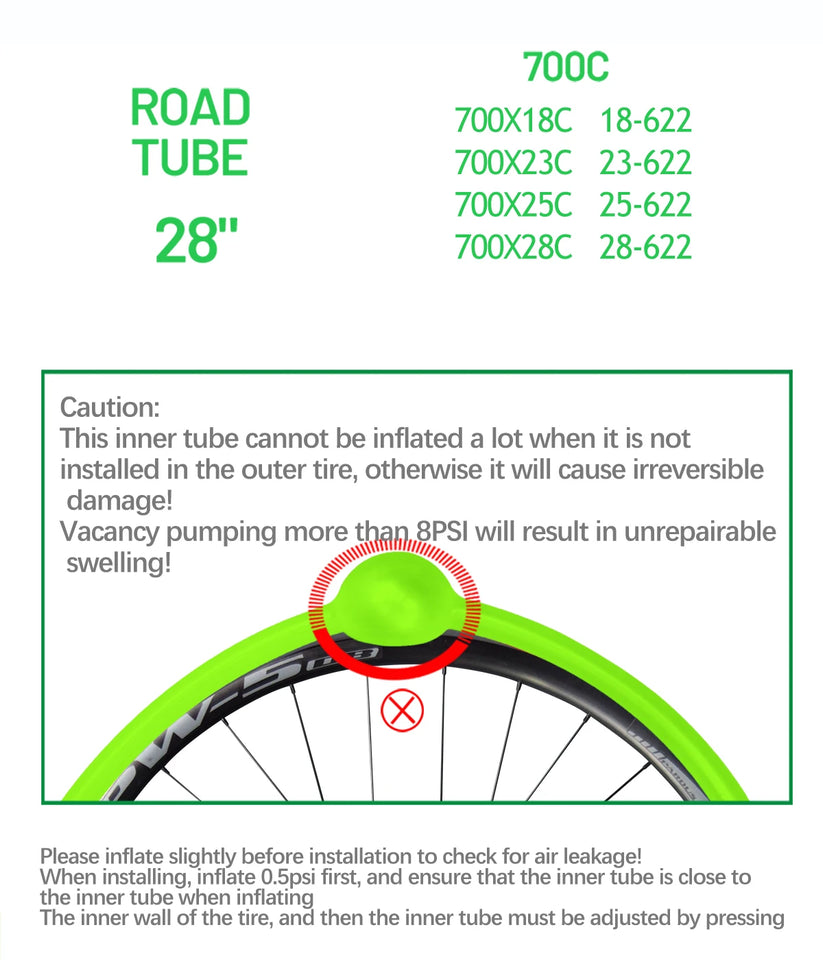 2pcs CYCLAMI 38g Ultralight Bike Inner Tube 700 X18 23 25 28 Road Bicycle TPU Material Tire 60mm Length French Valve Super Light
