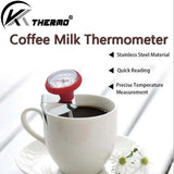 Coffee Milk Thermometer 0-120°C | Stainless Steel Digital-Free Temperature Gauge with Clip for Espresso, Latte, Tea & Hot Drinks