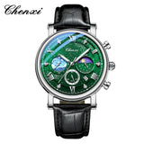 CHENXI Watches Luxury Men Waterproof Star Luminous Watch For Man High Quality Quartz Chronograph Leather Wristwatches Clock Male