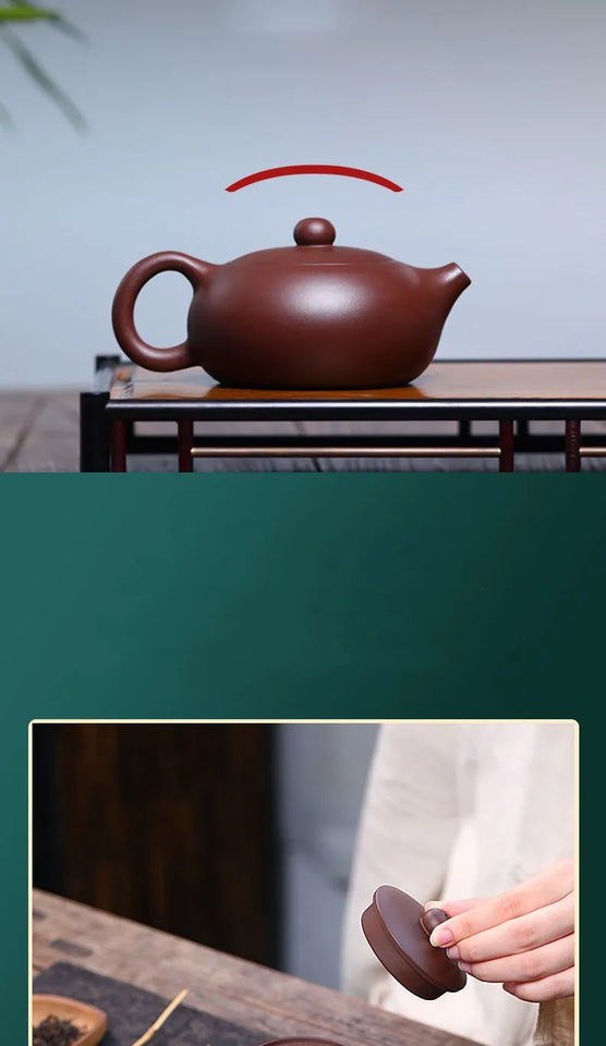 180ml Chinese Yixing Purple Clay Teapot Raw Ore Ball Hole Filter Teapot Custom Zisha Xishi Teaware Handmade Beauty Tea Infuser