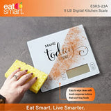 Eat Smart 11lb Food Kitchen Glass Scale with Inspirational Message