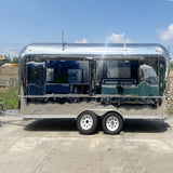 Customized Fast Food Truck Stainless Steel Trailer Full Kitchen Setup for Snacks Hotdogs Candies Chips Ice Cream Business