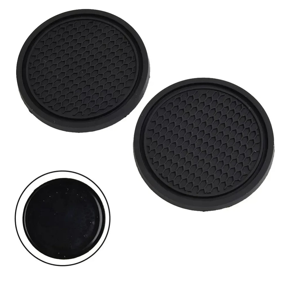 2pcs Black Car Auto Cup Holder Anti Slip Insert Coasters Pads Interior Accessories For Most Cups Accessories
