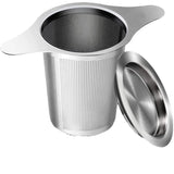 Tea Infuser Basket with Dual Handle Fine Mesh Stainless Steel Cup Loose Leaf Tea Funnel Strainer Tearoom Supplies