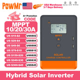 PowMr USA 20A 30A 40A MPPT Solar Charge Controller LCD Display for 12V 24V Power Bank AGM Gel Flooded Lithium Batteries Charger