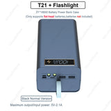 DIY Shell Case 18650 Battery Storage Box Holder USB 21*18650 Power Bank Battery Box Support Quick & Wireless Charger