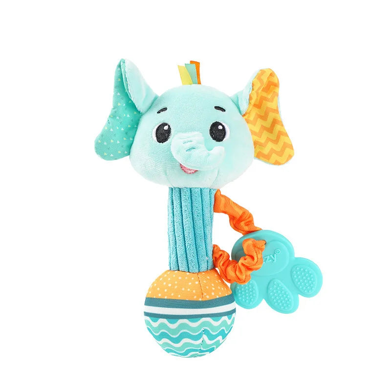 Baby Rattles 0-6 Month Baby Soft Rattles Shaker Hand Grab Sensory Shaker Teething Toys for Babies 6-12 Months Animal Plush Toys