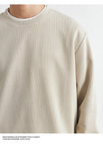 Men's Long Sleeve Casual Hoodie Loose Fit Round Neck White Top For Spring Autumn Versatile Sweatshirt Trendy Brand Men's Wear