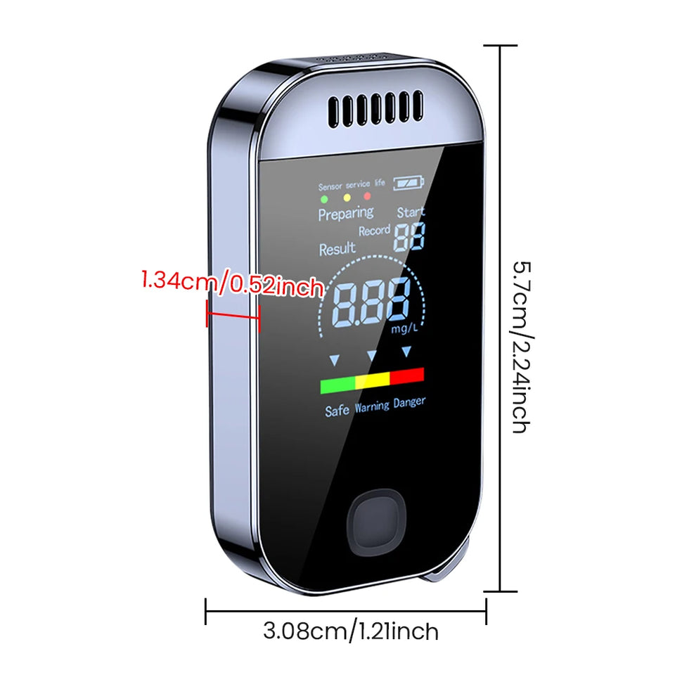 Portable Alcohol Tester Digital Breath Alcohol Tester Professional Breathalyzer With LCD Display USB Rechargeable