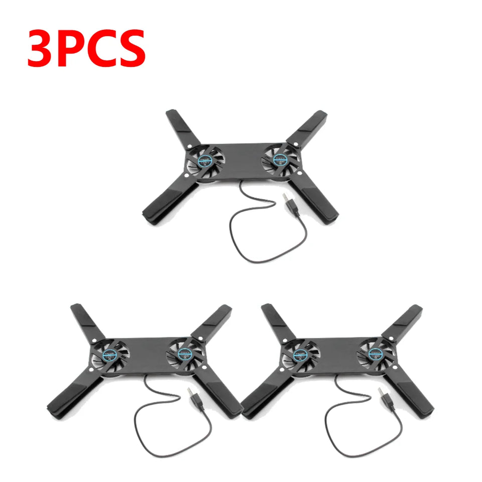 1-5PCS Air-cooling Laptop Cooler Bracket USB Powered Cooling Dock Laptop Cooling Pad 2 Fan for Notepad Universal PC Computer