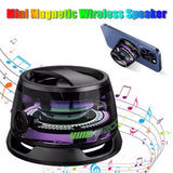 Magnetic Bluetooth Speaker BT5.3 Wireless Stereo Portable Mini Outdoor Speaker G200 RGB Light Magnetic Phone Stand for ios/Andro