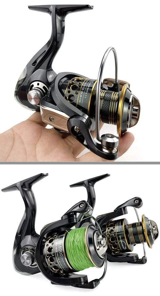 Spinning Fishing Reel 2000-7000 All Metal Spool 8-10KG Power Hard Gear Light & Tough Body Smooth Long Casting Coil