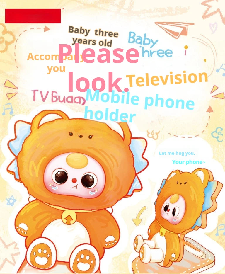 Baby Three Foldable Phone Stand Blind Box Cute Animal Desktop Holder For Watching TV Desk Decor Surprise Collectible Toy