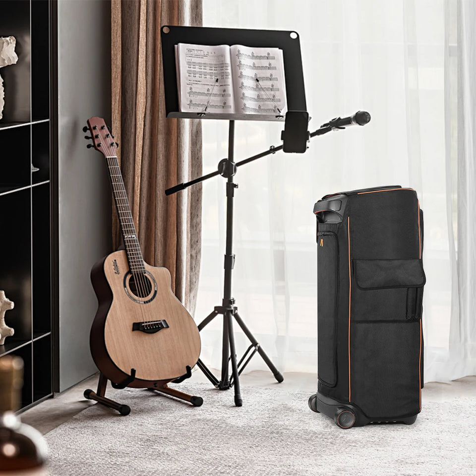 Dust Case Waterproof Speaker Case Slip Sleeve Nylon Fabric Multifunction Bag with Side Storage Pocket for JBL Partybox