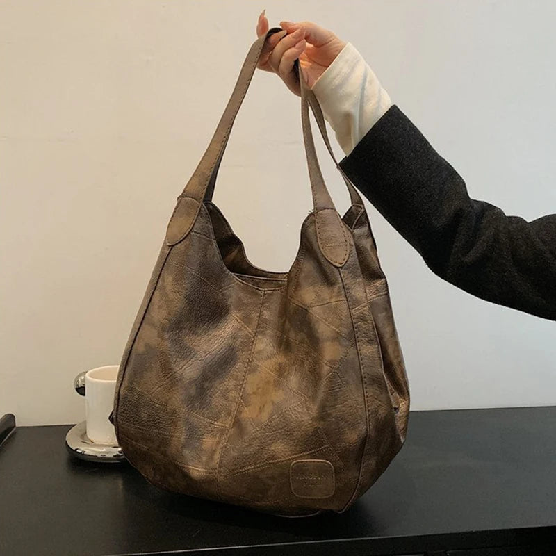 Womens Hand Bags Soft PU-Leather Shoulder Bags Ladies All-Matching Shopping Dating Bag Large Capacity Crossbody Bag Gift