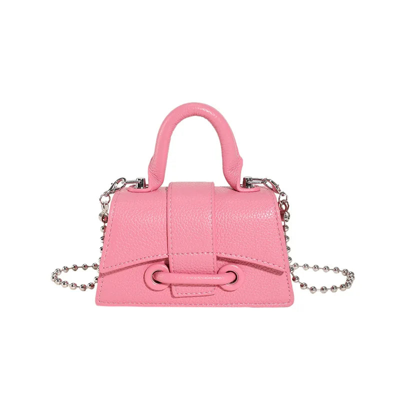 Women Mini Handbag Korean Style Chic Solid Texture Chain Crossbody Bag Ladies Summer High-Grade New Lipstick Commuter Bags