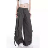 2026 Girl Spring Autumn New Casual Tracksuit Matching Set Korean Elegant Fake Two-piece Hooded Sweatshirt+Loose Cargo Pants Suit