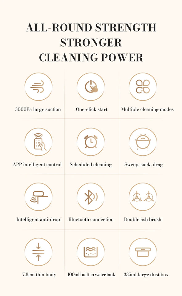 NEW 3 IN 1 Intelligent Vacuum Sweeping Mopping Robot Home Fully Automatic Cleaning Machine APP Control With Water Tank Robot