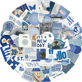 10/30/57pcs Fresh Blue Stickers Aesthetic Ins Style Graffiti Decals Decoration DIY Skateboard Scrapbook Fridge Guitar Bike Toys