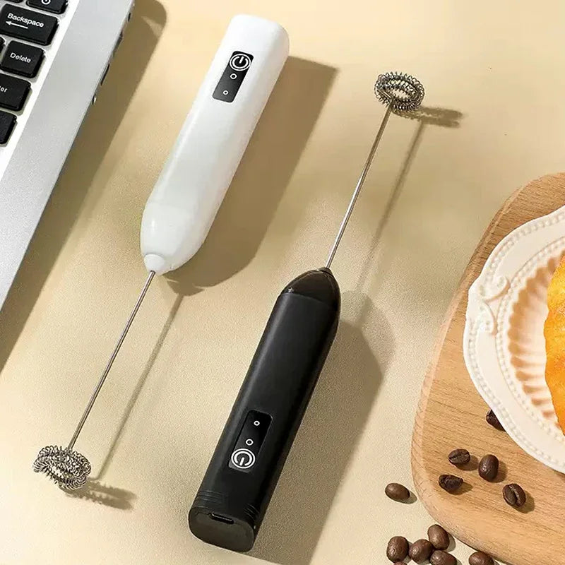 hot Electric Milk Frother Portable Egg Beater Hand Held Coffee Whisk Foam Mixer Rechargeable Kitchen Household Milk Foamer