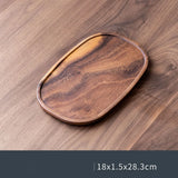 Retro Walnut Tea Tray Wooden Round Serving Platter Tray Leaf Storage Wooden Tea Tray Plate Tea