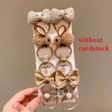 10PCS/Set Milk Coffee Girl Hair Ropes Cute Rabbit Bow Baby Princess Ponytail Rubber Bands Hair Accessory for Girl