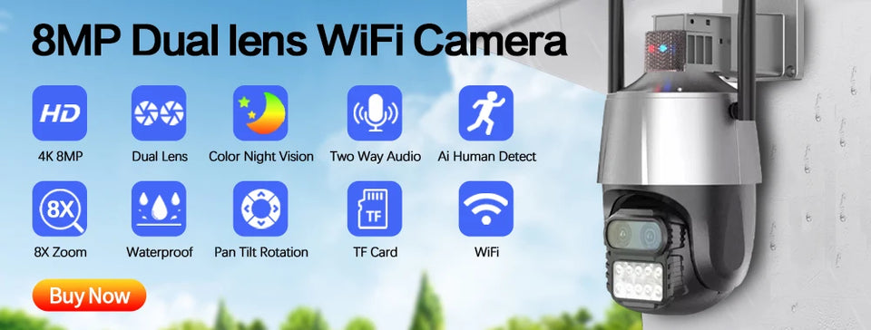Outdoor Street IP66 Tuya Smart Home IP Camera WIFI Audio Record Waterproof 5MP Wireless CCTV Dome Camera Smart Life APP P2P