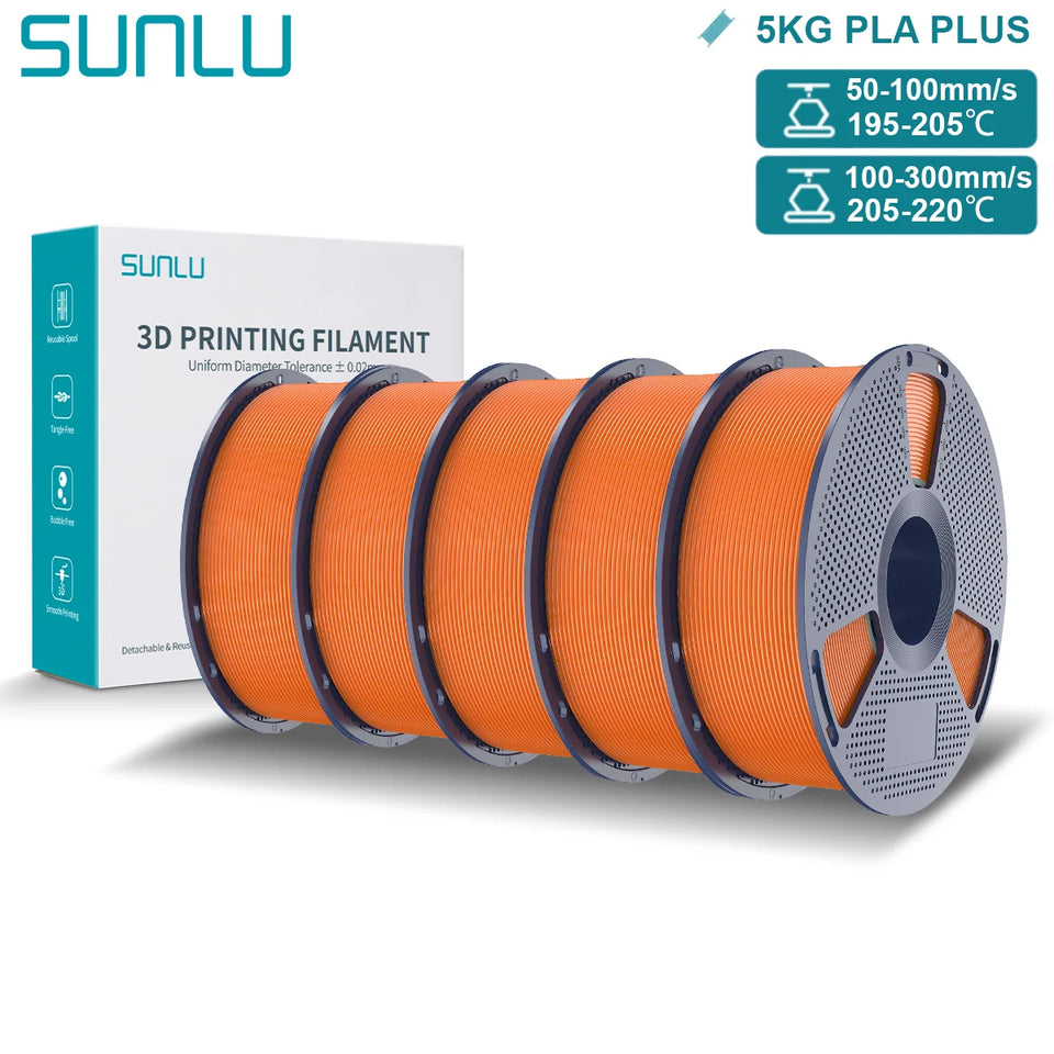 SUNLU Pla Plus 3D Filament 1.75mm Good Toughness Multicolor Neatly Wound PLA+ Filaments for FDM 3D Printing Materials 5KG