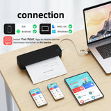 Wireless A4 ink free mini portable thermal printer, suitable for mobile phones and laptops, supports mobile printing