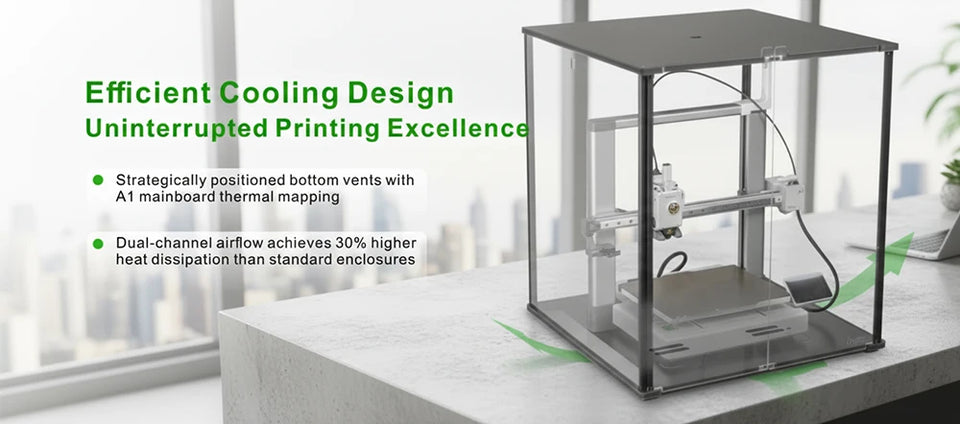 FYSETC FNATR For Bambu Lab A1 3D Printer Enclosure Transparent Acrylic Sturdy Designed 3D Printer Cover with Filter System