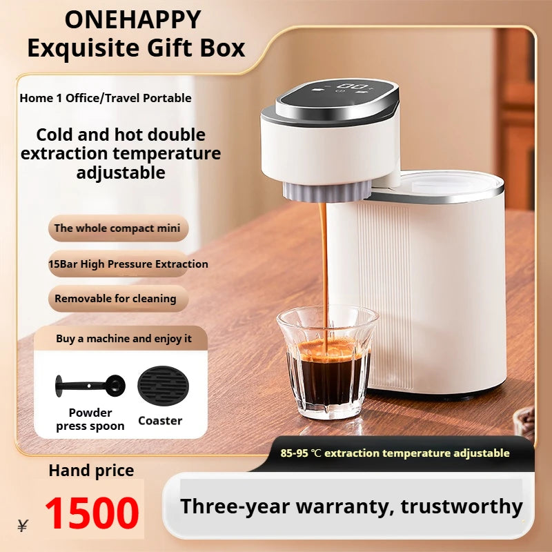 Compact Semi-Automatic Coffee Machine - Perfect for Espresso and American Coffee at Home