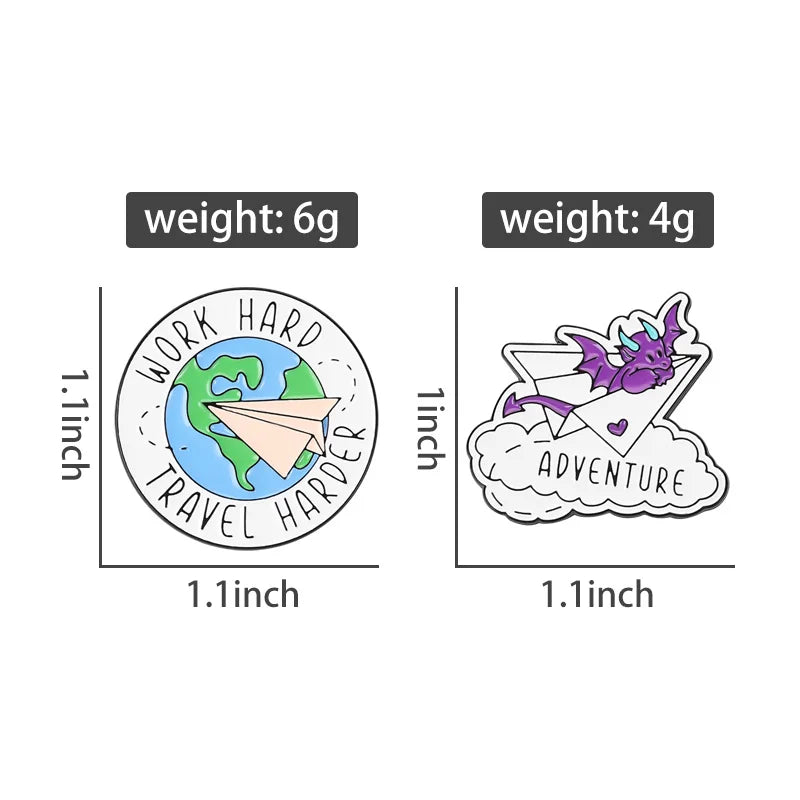 2-6pcs/set Hobby Collection Enamel Pins Reading Book Iced Coffee Knit Brooch Hiking Badges Music Korean Girls Band Jewelry