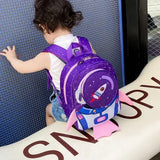 Childrens Anti Slip Backpack 1-3Years Old Space Rocket Towing Rope Kindergarten Backpack Childrens Early Education Bag New Model