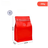 StoBag 50pcs 250g Coffee Beans Packaging Bag with Valve Aluminum Foil Heat Sealing for Powder Tea Nuts Storage Reusable Pouch