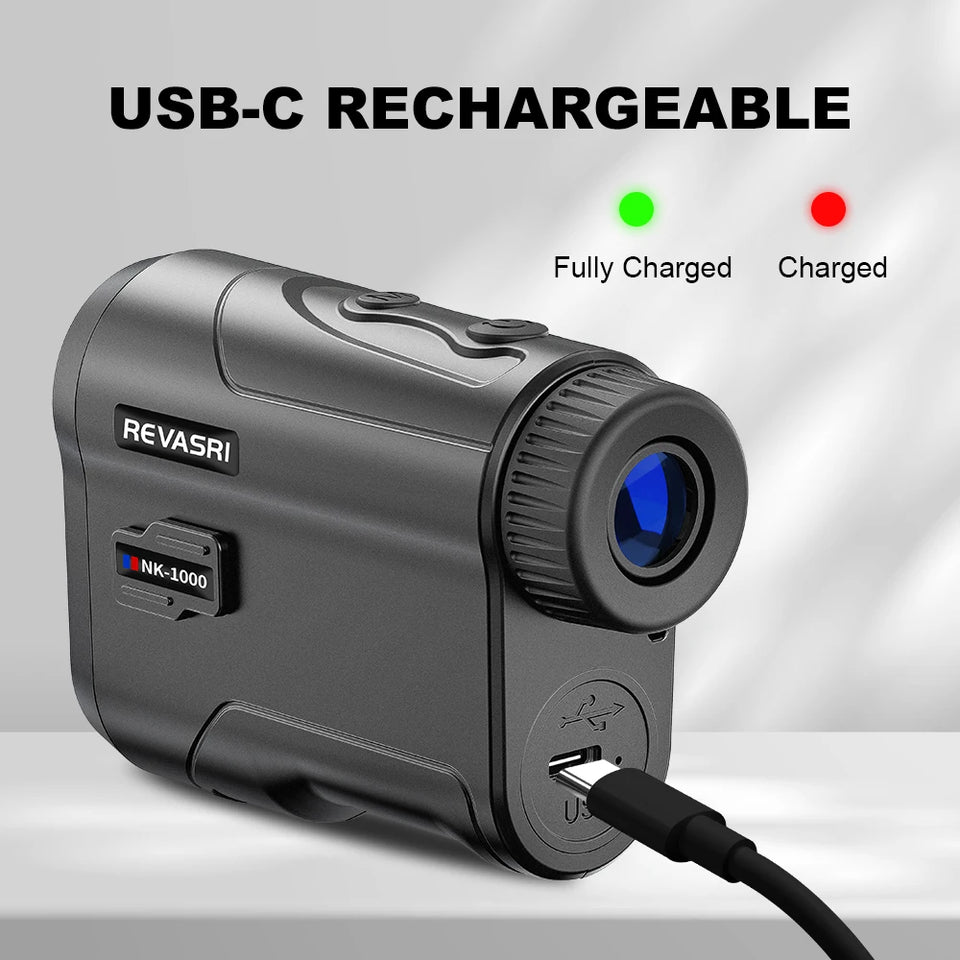 REVASRI 1000Yards Golf Rangefinder, 6x Magnification , Flag-Lock Vibration, and Slope-Compensated Distance Function for Golfers