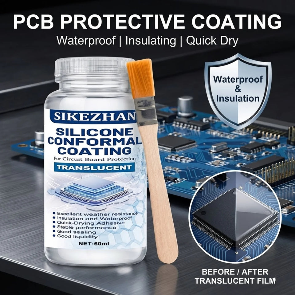 Waterproof Silicone Conformal Coating PCB Protection Lacquer Anti-corrosion Insulation Varnish with Brush for Electronic Repair
