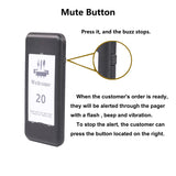 Wireless Restaurant Pager System Touch Panel Wireless Calling System Food Pager Guest Paging System for Coffee Shop Bar