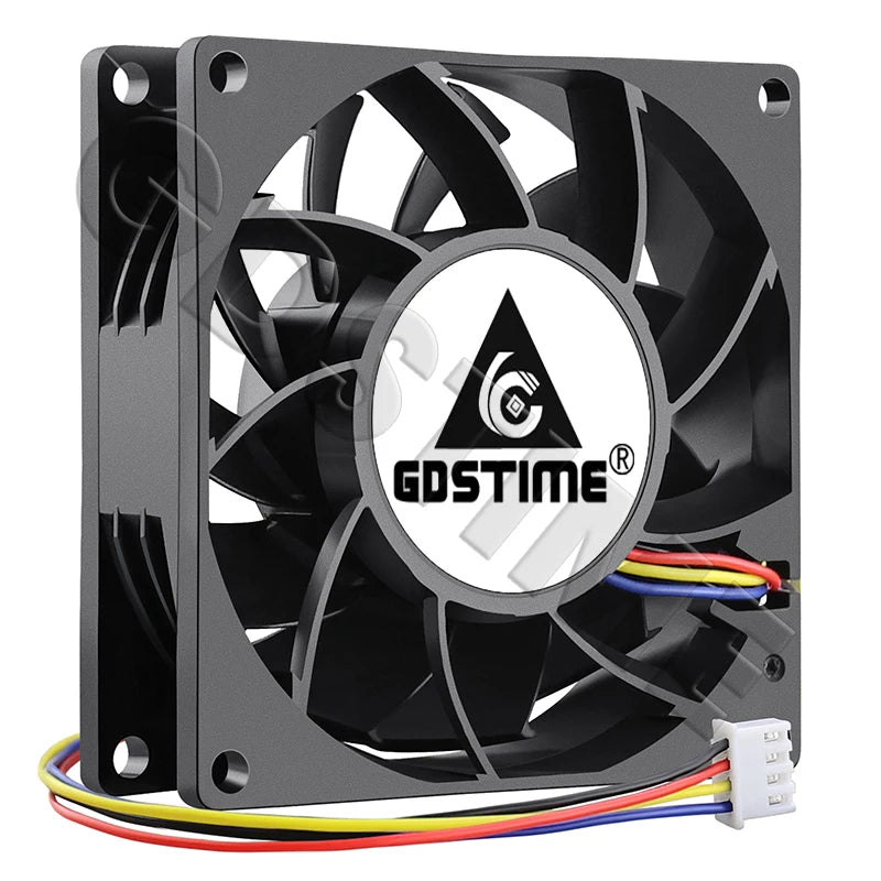 Gdstime DC 5V 12V 24V Fan 80mm*25mm PC CPU Cabinet Cooler Fan 8025 Dual Ball Axial Cooling Fan for Computer Case&Laptop Cooling