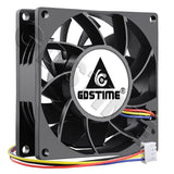 Gdstime DC 5V 12V 24V Fan 80mm*25mm PC CPU Cabinet Cooler Fan 8025 Dual Ball Axial Cooling Fan for Computer Case&Laptop Cooling