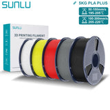 SUNLU Pla Plus 3D Filament 1.75mm Good Toughness Multicolor Neatly Wound PLA+ Filaments for FDM 3D Printing Materials 5KG