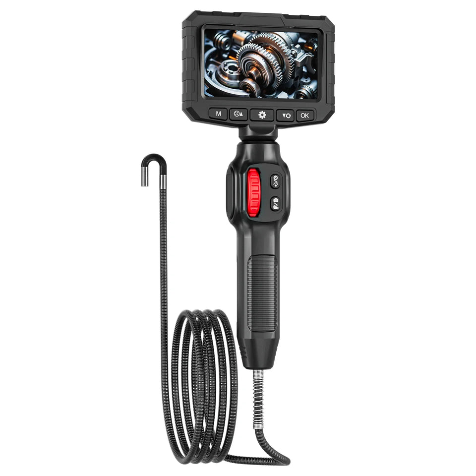 Two-Way Articulating Borescope Camera with Light: 3.9mm/6mm Industrial Endoscope Inspection Camera with Automotive Inspection